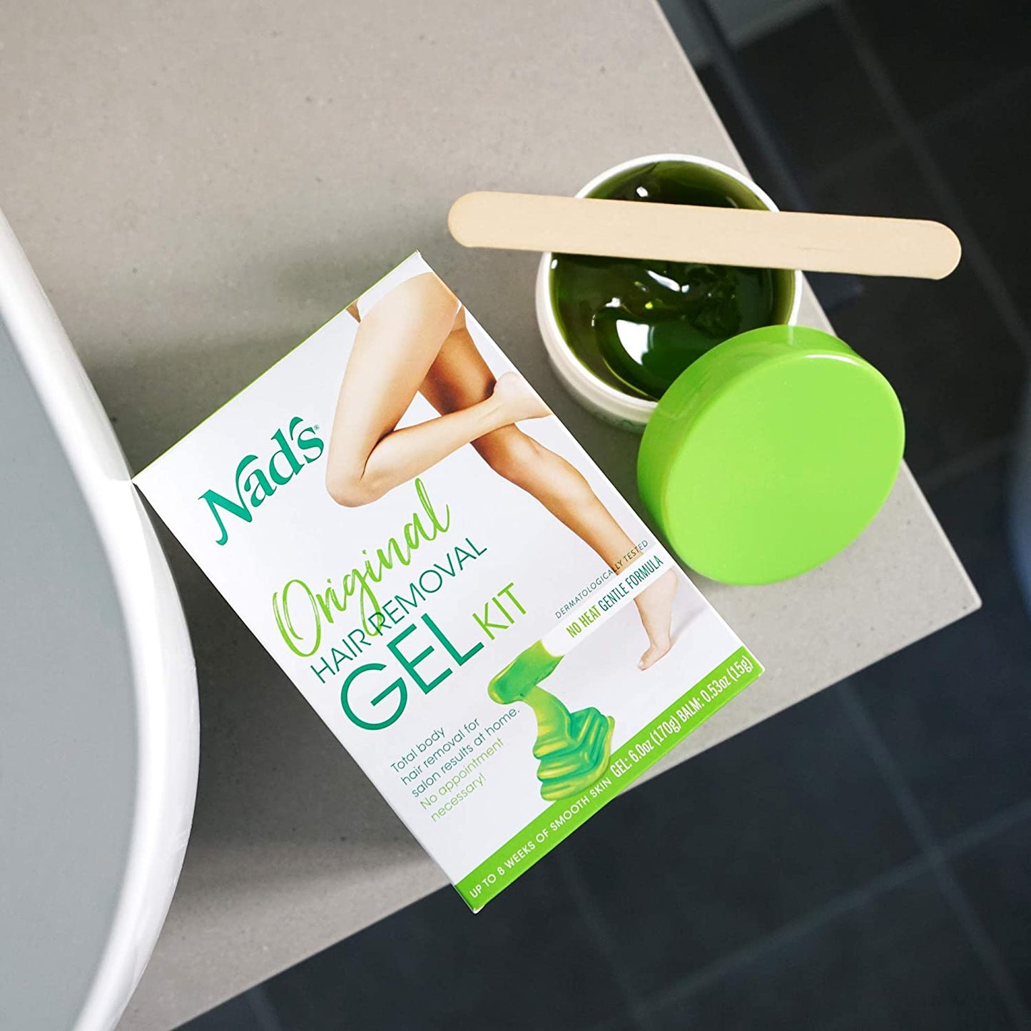 Nad's Original Hair Removal Gel Kit, No Heat, Gentle Formula For Women Body+Face Wax