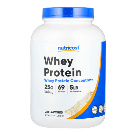 Nutricost Whey Protein Concentrate Unflavored Powder 5lb / 2268g