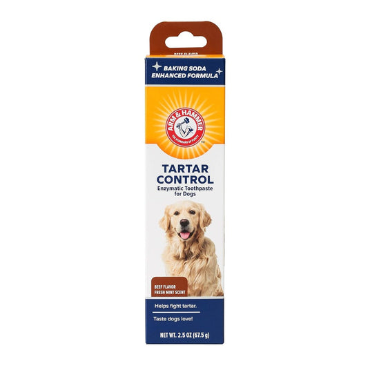 Arm & Hammer Tartar Control Enzymatic Toothpaste For Dogs, Beef Flavor, Fresh Mint Scent, 67.5 g / 2.5 oz