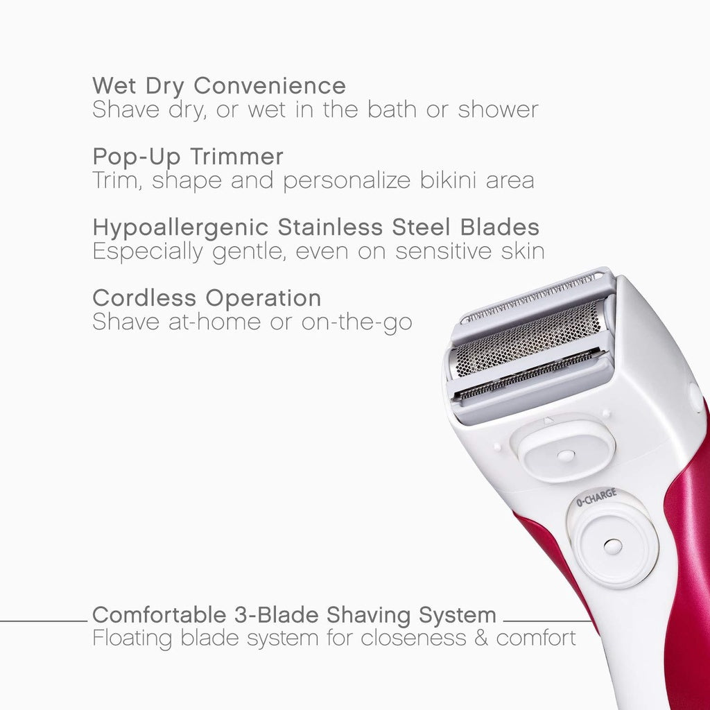 Panasonic Electric Shaver for Women, Cordless 3 Blade Razor, Wet Dry Operation,  - ES2207P