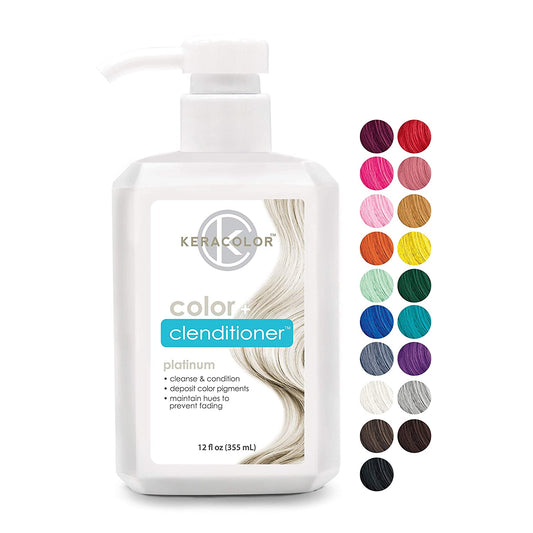 Keracolor Clenditioner + Clenditioner, Semi Permanent Hair Color Depositing Conditioner, Platinum, 12 fl.oz / 355ml
