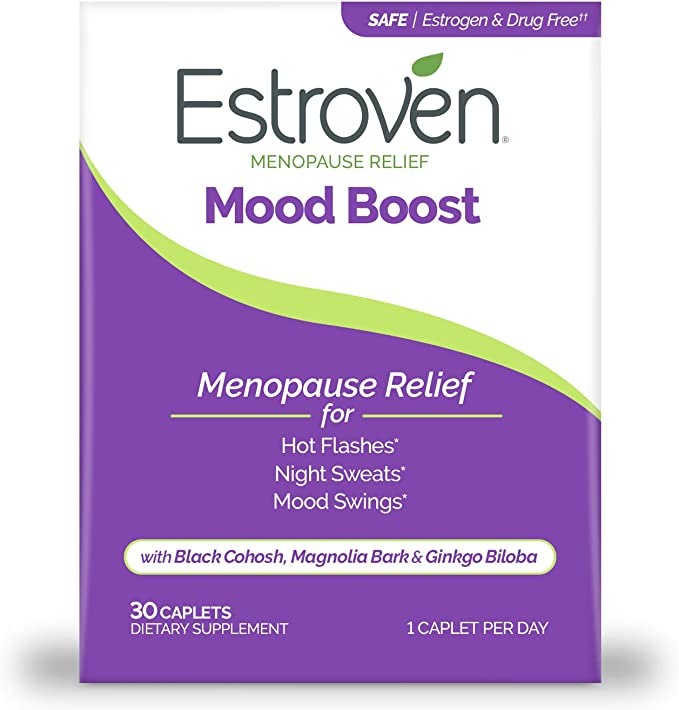 Estroven Menopause Relief + Mood Once-Daily Supplement, 30 Caplets PACKAGING MAY VARY