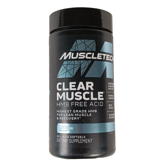 Muscletech Clear Muscle HMB Free Acid For Lean Muscle & Recovery 1,000mg BetaTor / 42 Liquid Softgels