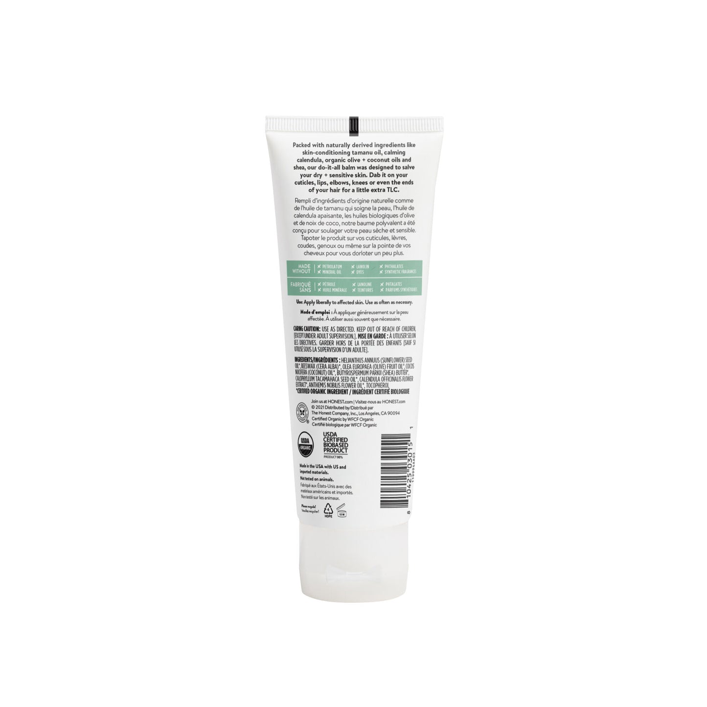 The Honest Co. Organic All Purpose Balm Naturally Soothes for Dry, Sensitive, Rough Skin (100g)