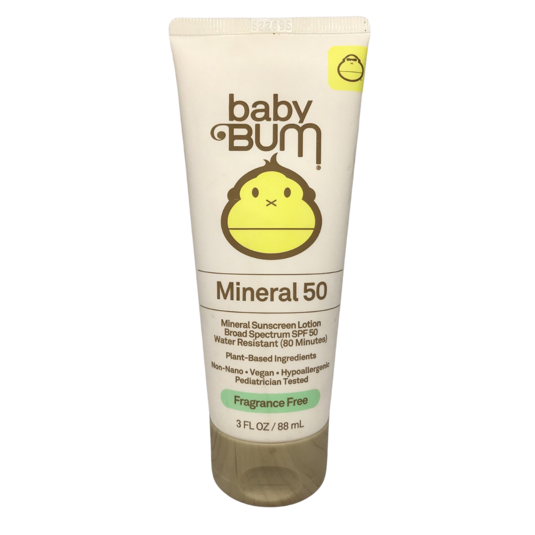 Baby Bum Fragrance Free Mineral 50 Broad Spectrum SPF 50 Gentle formula for Sensitive Skin 3 fl oz