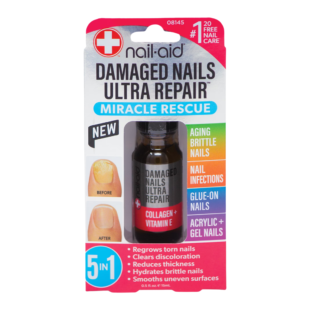 Nail-Aid 5-in-1 Damaged Nails Ultra Repair Miracle Rescue, 0.5 oz / 15 ml