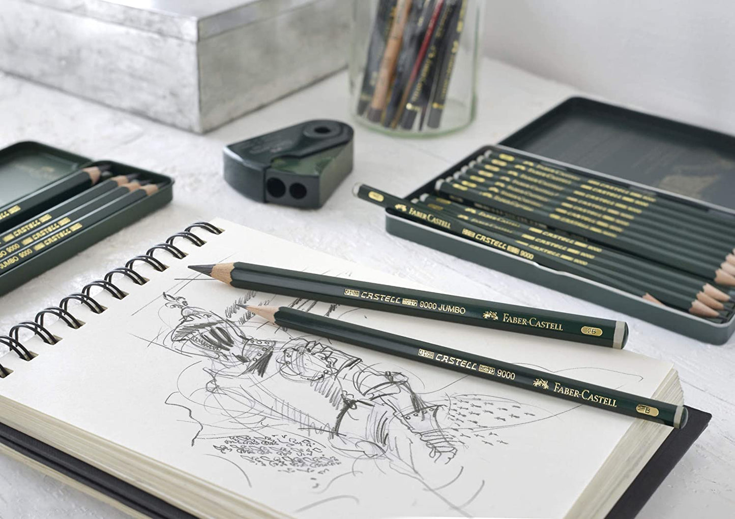 Faber-Castell 9000 Graphite Sketch Pencil Sets Art 8B - 2H set of 12 Multi