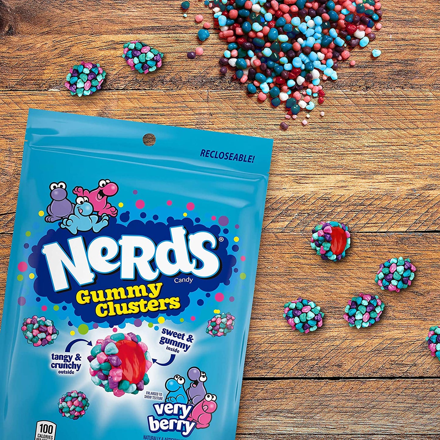 Nerds Gummy Clusters Candy Recloseable 8 Ounce Bag