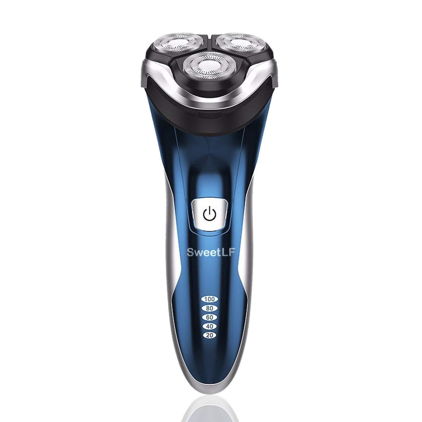 SweetLF 3D Rechargeable 100% Waterproof IPX7 Electric Shaver Wet & Dry Rotary Shavers for Men Electric Shaving Razors with Pop-up Trimmer, Blue (SW-S7105)