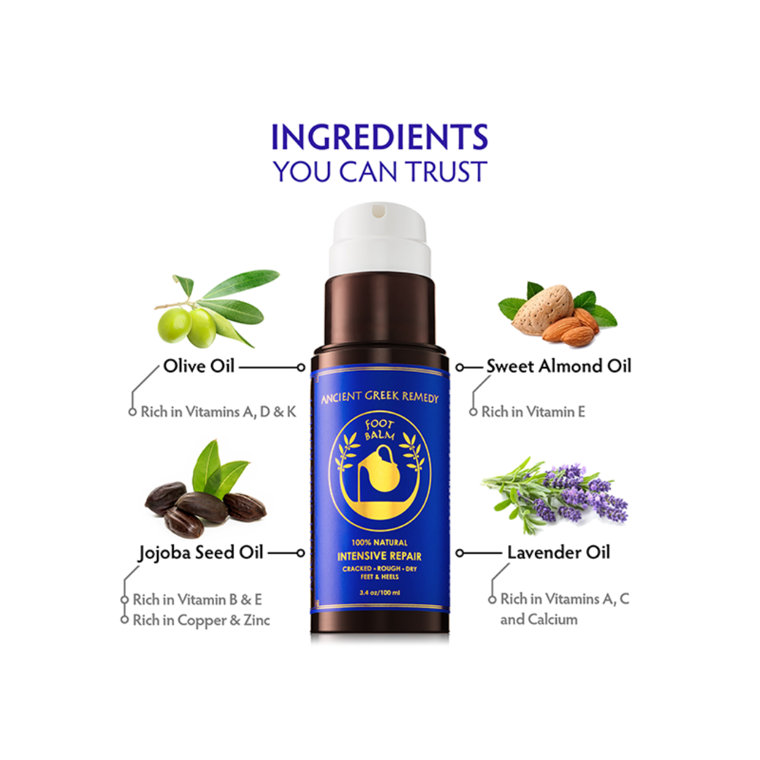 Ancient Greek Remedy Organic Foot Cream Callus Remover for Itchy Feet Repair 3.4oz/100ml