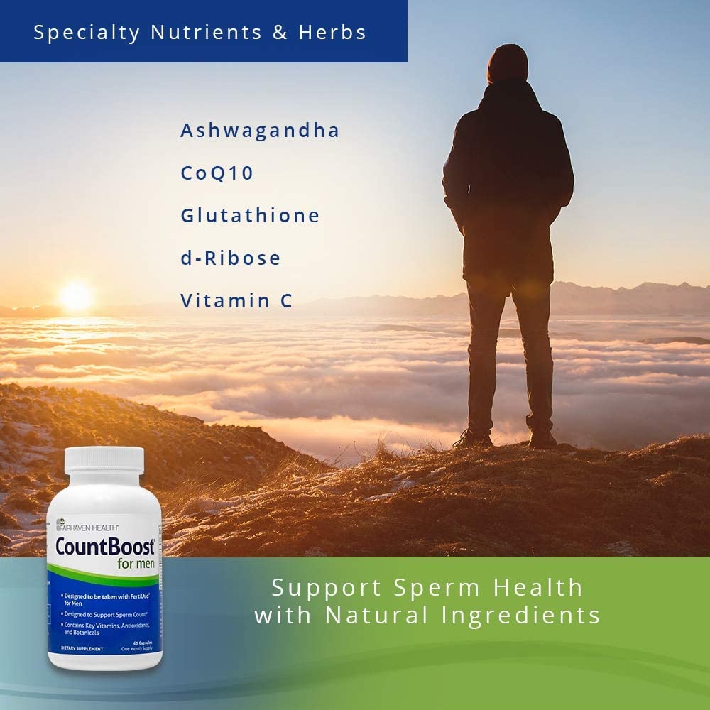 AUTHENTIC Fairhaven Health CountBoost for Men Dietary Supplement One Month Supply 60 Capsules