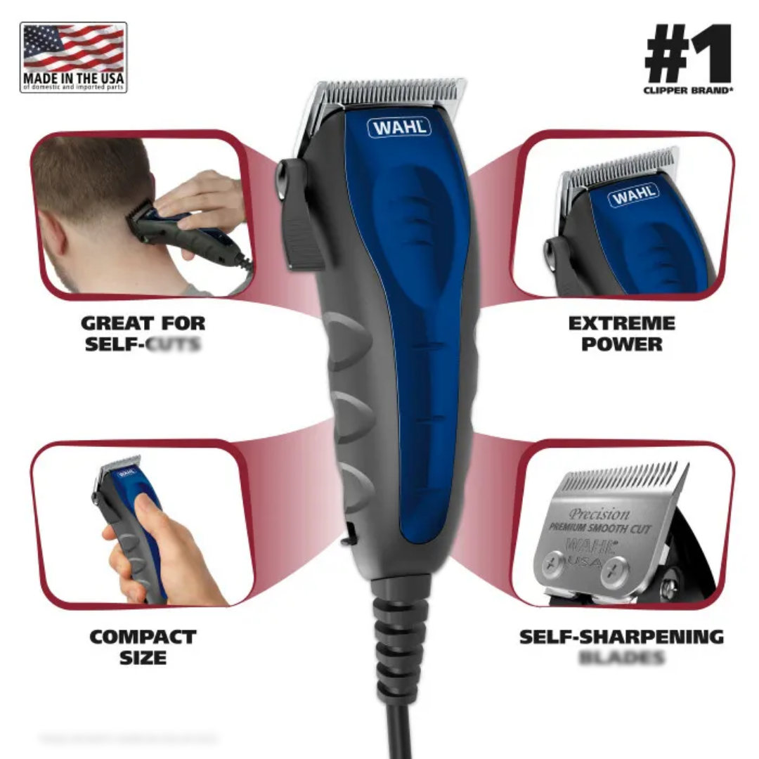 Wahl Self Cut Hair Clipper Kit Adjustable Taper Lever Model 79467 - 120V