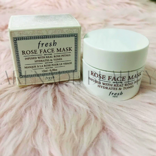 Fresh Rose Face Mask Infused with Real Rose Petals Hydrates & Tones Mini, 0.5 fl.oz / 15ml