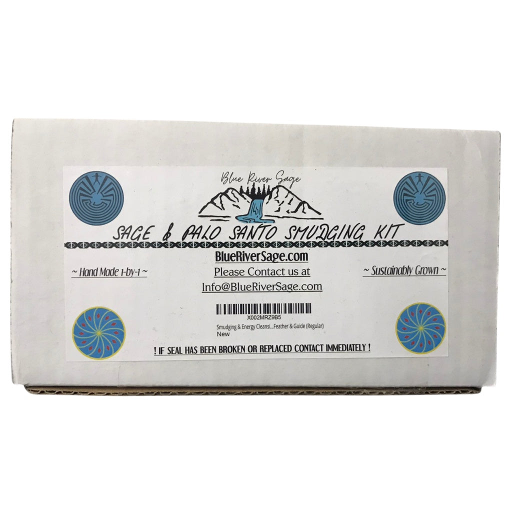 Blue River Sage and Palo Santo Smudging Regular Kit Handmade 1 by 1 and Sustainably Grown