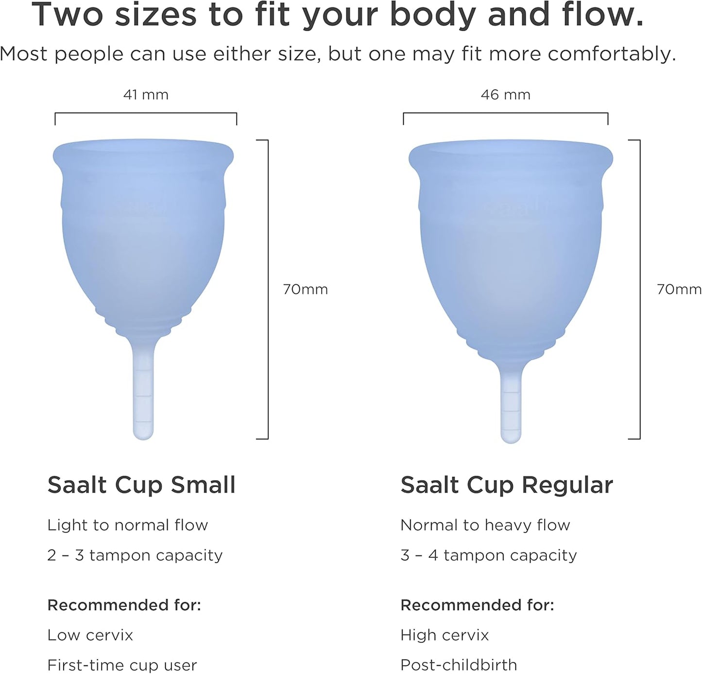 Saalt Menstrual Cup Regular Size Ocean Blue, 1 Count