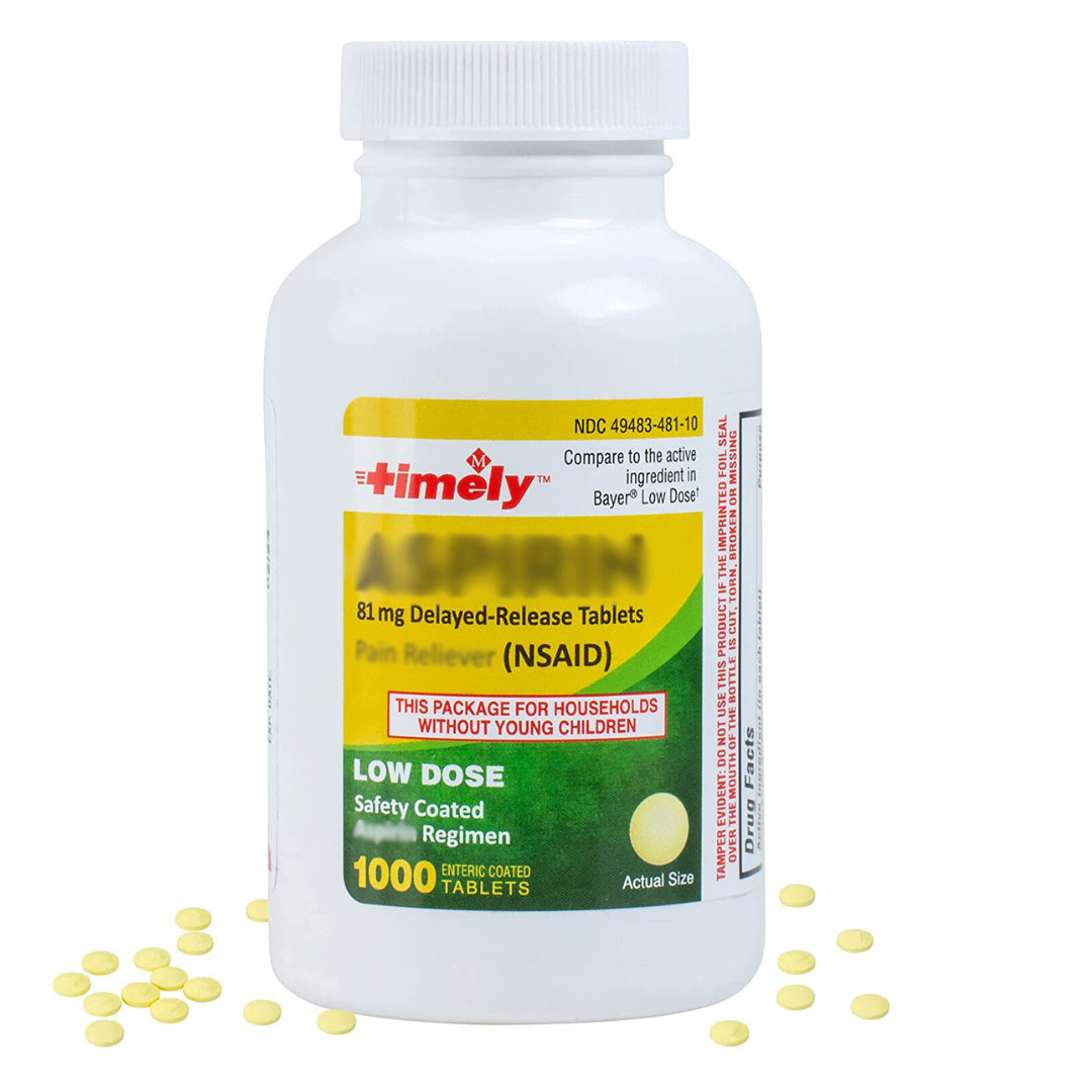 Timely 81mg Delayed-Release Tablets 1000 Count
