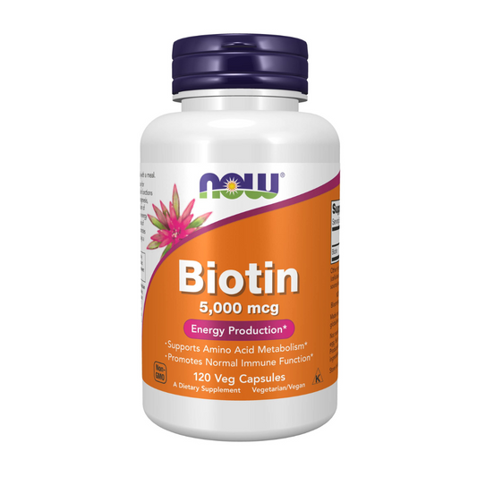 Now Foods Biotin Energy Production 5,000 mcg, 120 Veg Capsules