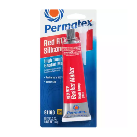 Permatex 81160 High-Temp Red RTV Silicone Gasket, 3 oz