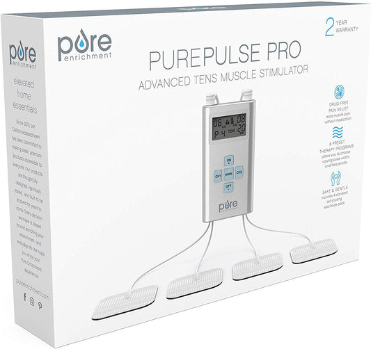 Pure Enrichment PurePulse Pro Advanced TENS Unit 8 Therapy Programs PEPULSEPRO 25 Pulse Settings