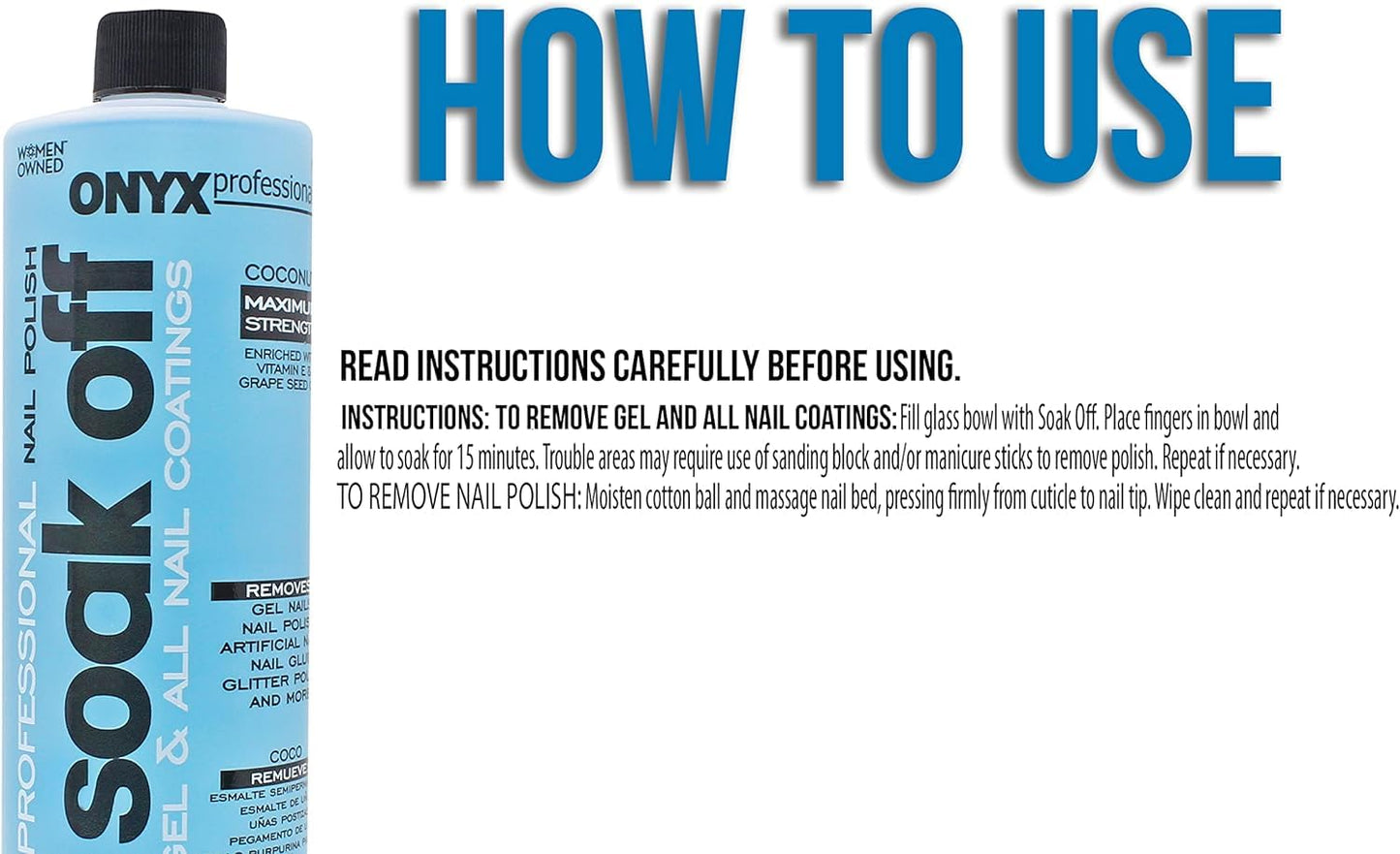 Onyx Professional Nail Polish Soak Off Gel & All Nail Coatings 473ml / 16 fl oz