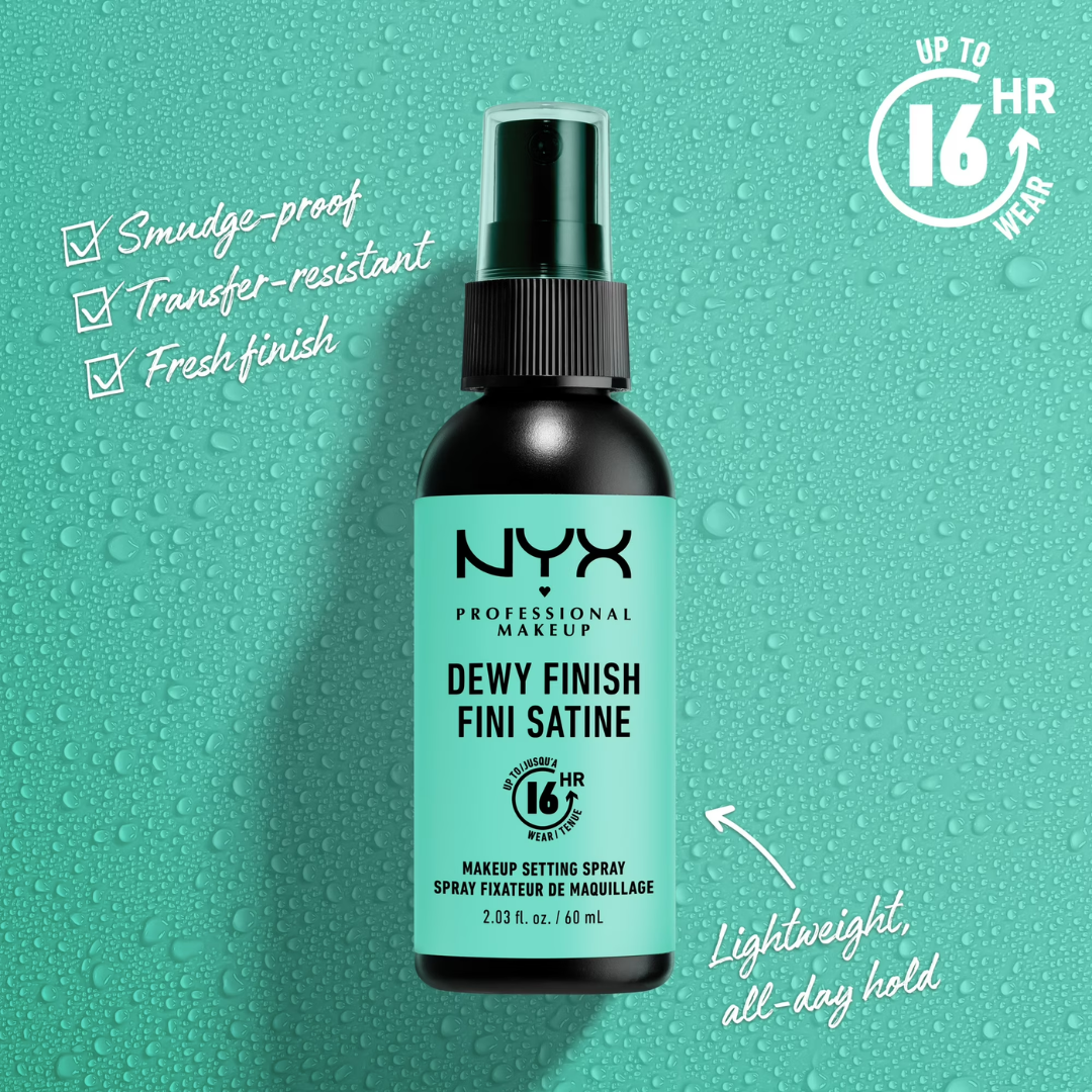 NYX MSS02 Dewy Finish Makeup Setting Spray, 2.03 oz / 60 ml