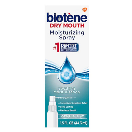 Biotene Gentle Mint Moisturizing Mouth Spray, Sugar-Free, for Dry Mouth and Fresh Breath, 1.5 ounce