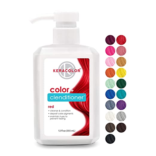 Keracolor Color + Clenditioner Hair Dye Maintain Hues To Prevent Fading, Red 12 Fl Oz (355ml)
