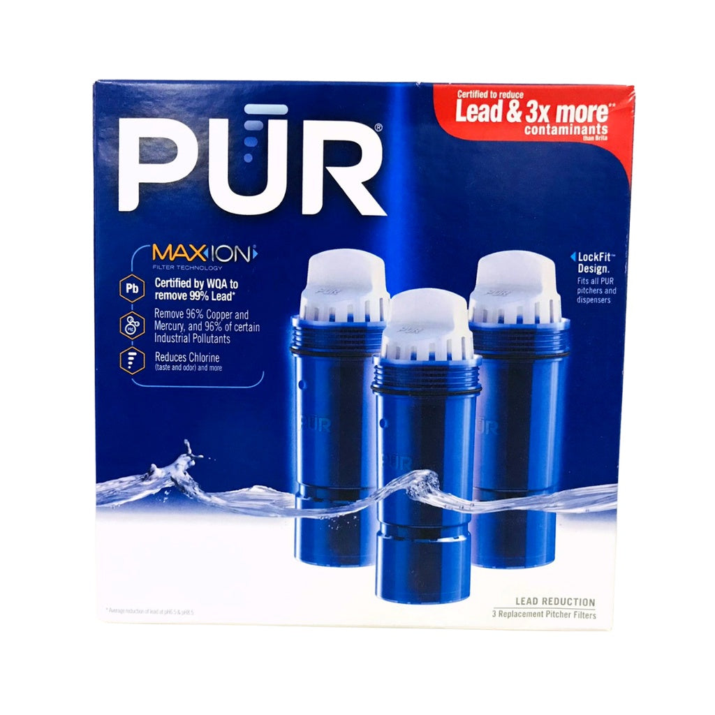 PUR Water Pitcher Replacement Filter with Lead Reduction, 3 Pack, Blue (PACKAGING MAY VARY)