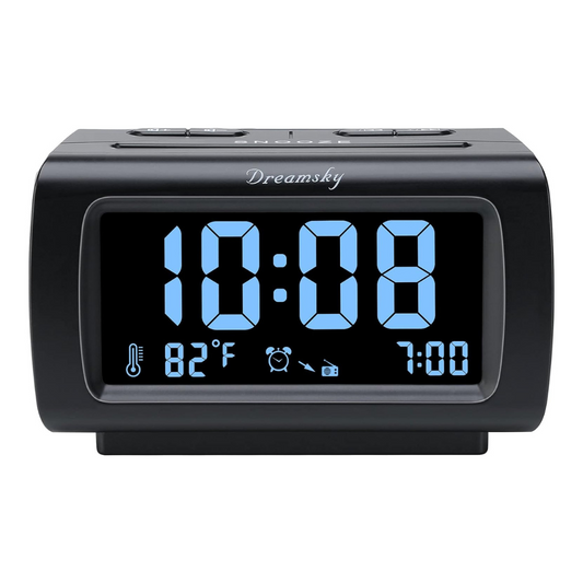 Dreamsky Alarm Clock with FM Radio 1.2 Inch Blue Digit Display