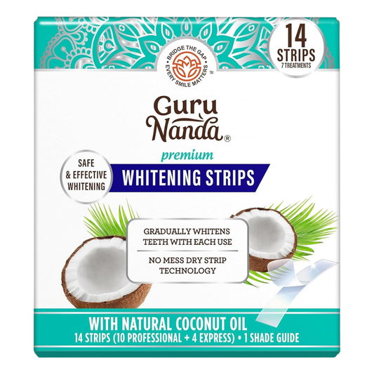 Guru Nanda Premium Whitening Strips with Natural Coconut Oil, 14 Count
