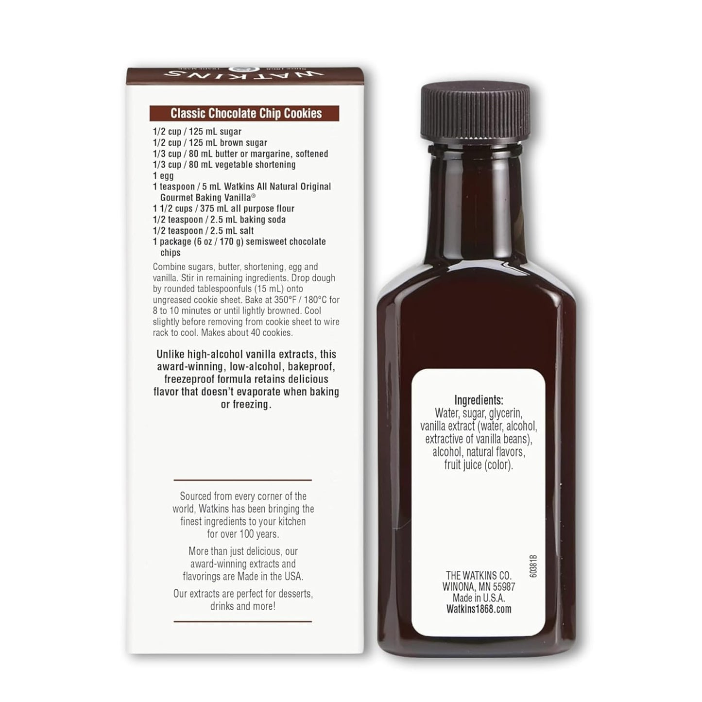 Watkins Original Gourmet Baking Vanilla with Pure Vanilla Extract, 59 ml / 2 fl. oz.