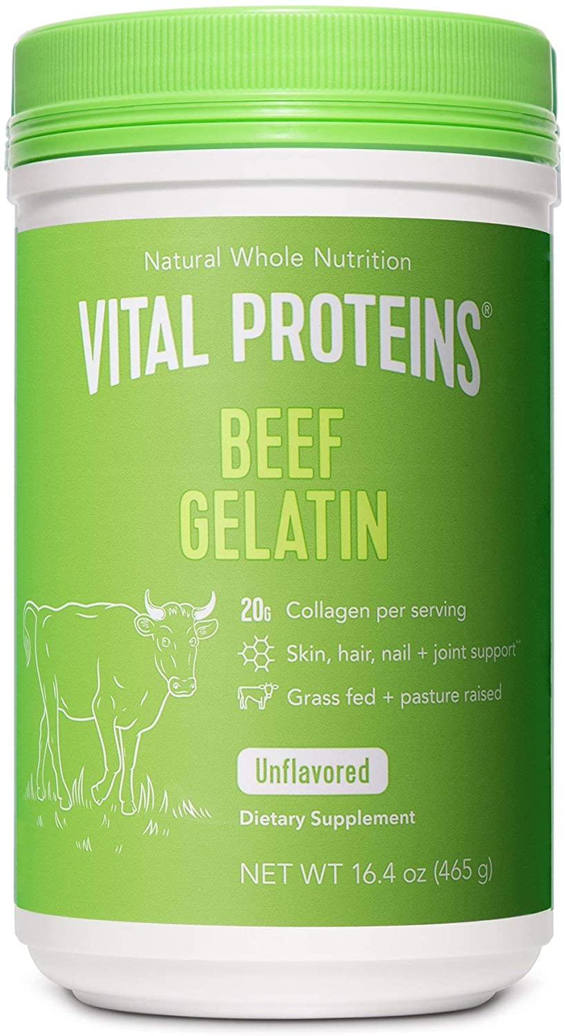 Vital Proteins Beef Gelatin: Pasture-Raised, Grass-Fed, Non-GMO (16.4 oz) Unflavored 465 g