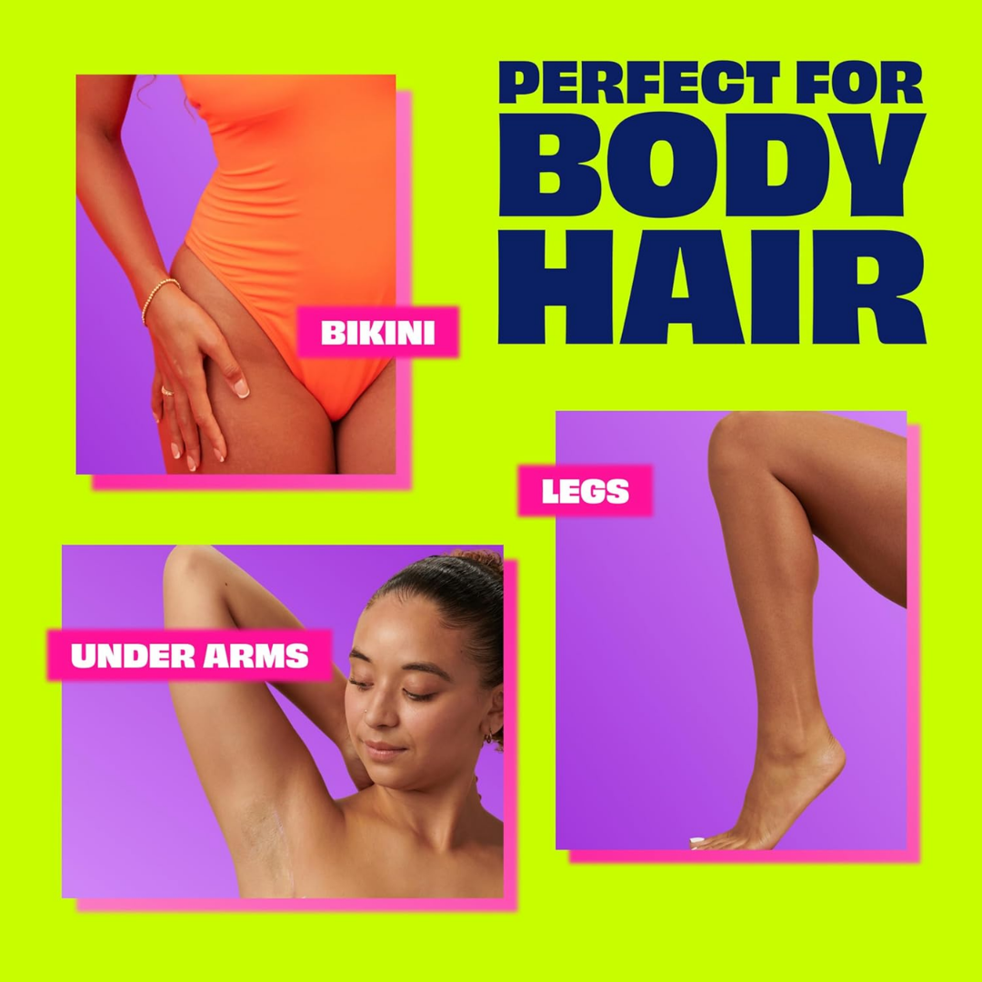 Nair Wax Ready Strips for Legs & Body, 40 Wax Strips + 6 Non-Flushable Wipes