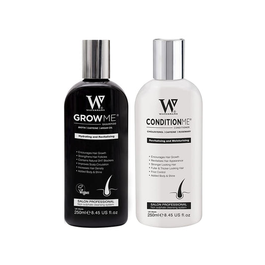 Watermans Grow Me Shampoo & Condition Me Conditioner Hair Growth Set, 8.45 fl.oz / 250ml each