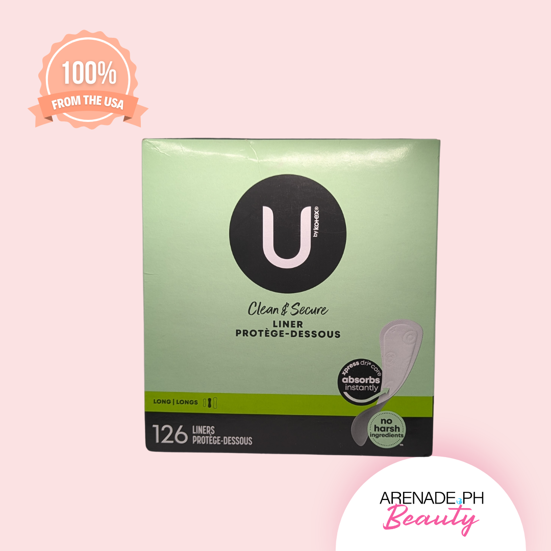 U By Kotex Clean & Secure  Panty Liners, Light Absorbency Long Length, 126 Liner