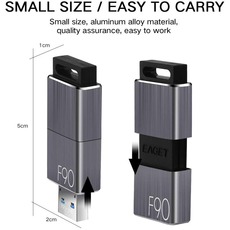 128GB USB 3.0 Flash Drive, High Speed Thumb Drive Retractable USB Memory Stick