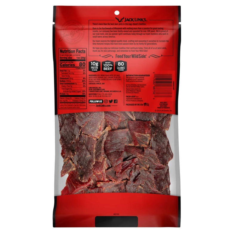 Jack Link’s Teriyaki Beef Jerky, Made with 100% Beef, 9 oz. / 255g