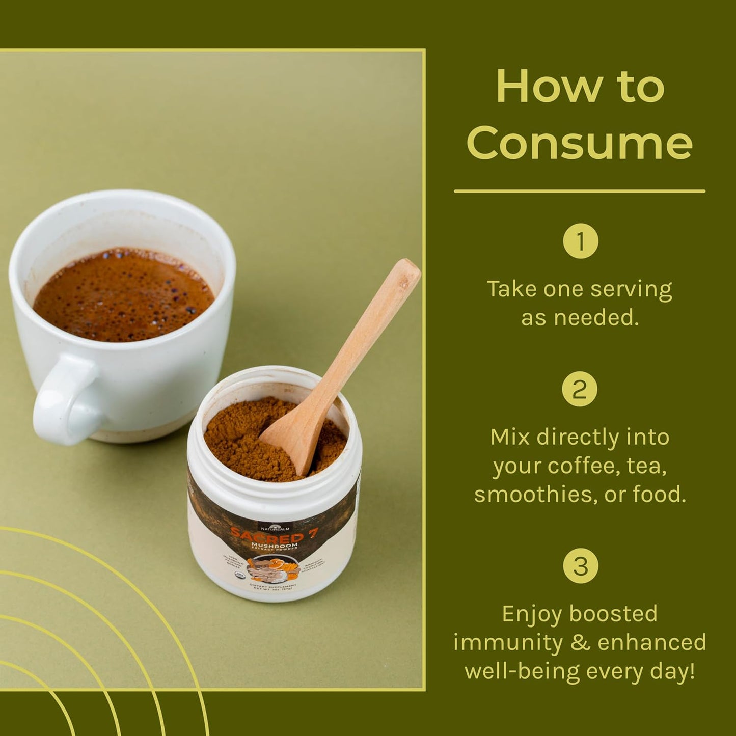 Naturealm Sacred 7 Mushroom Extract Powder 2 oz / 57g