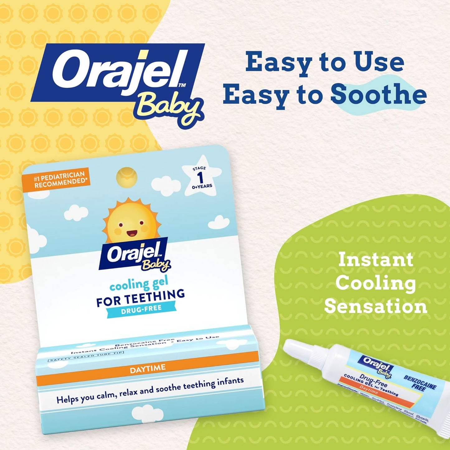 Orajel Baby Cooling Gel For Teething Daytime 0.33oz / 9.4g