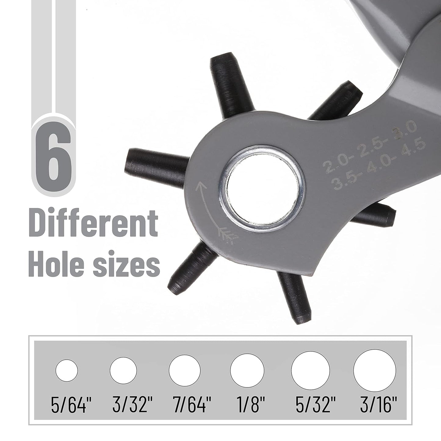 UNCO Leather Hole Punch Tool, Multi Hole Sizes for Belts and Leather