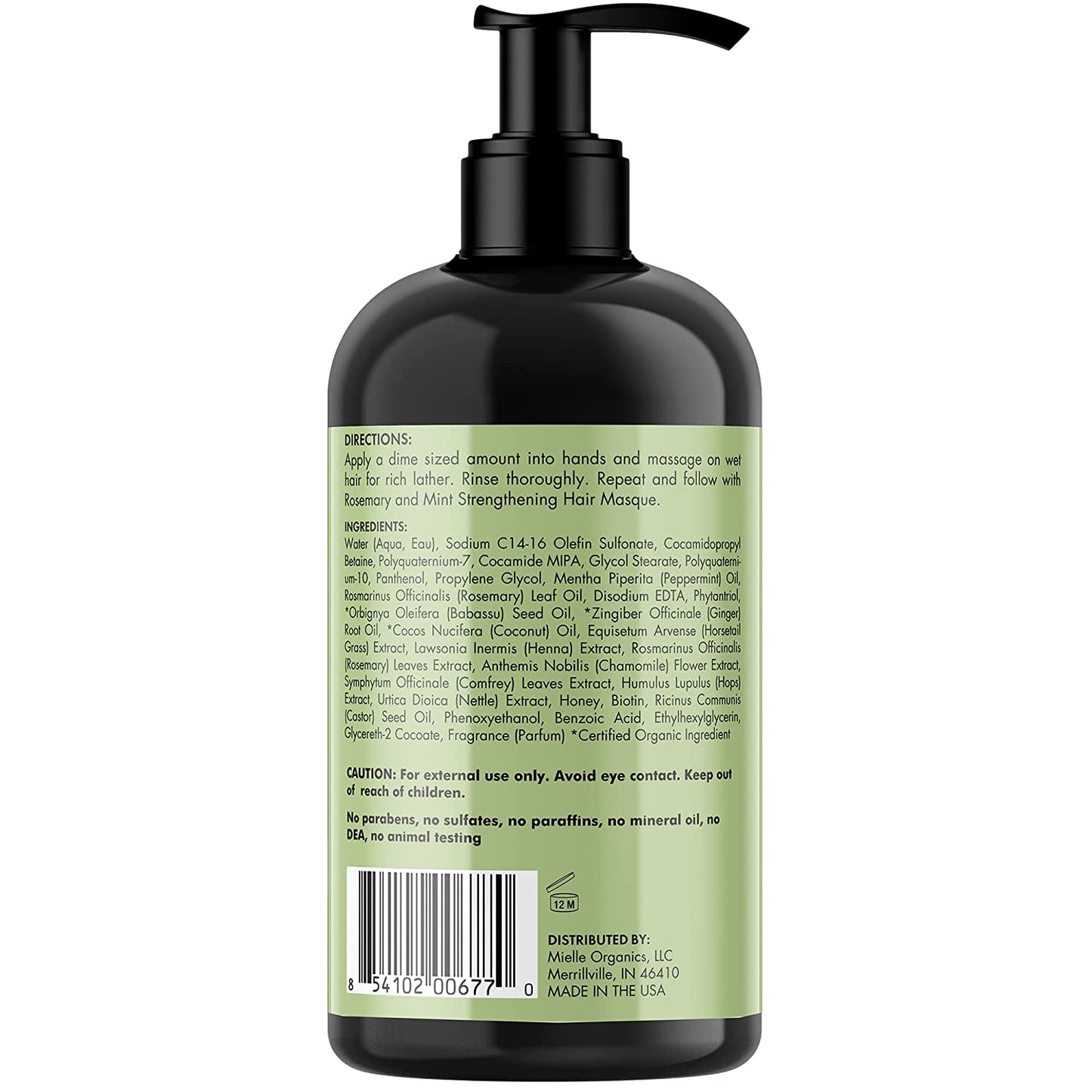 Mielle Rosemary Mint Strengthening Shampoo Infused With Biotin & Encourages Growth - 355ml