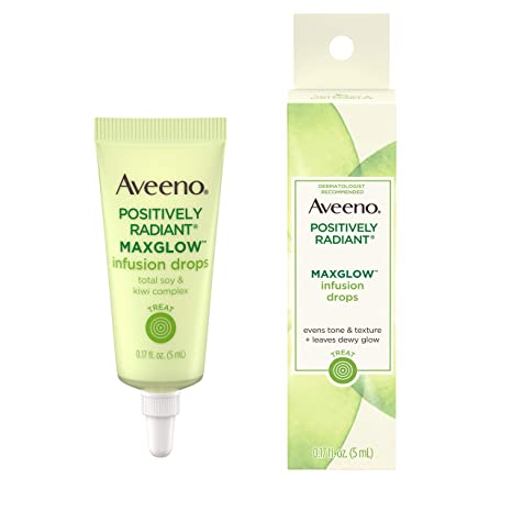 Aveeno Positively Radiant MaxGlow Infusion Drops with Moisture Rich Soy & Kiwi Complex  0.17 fl. oz