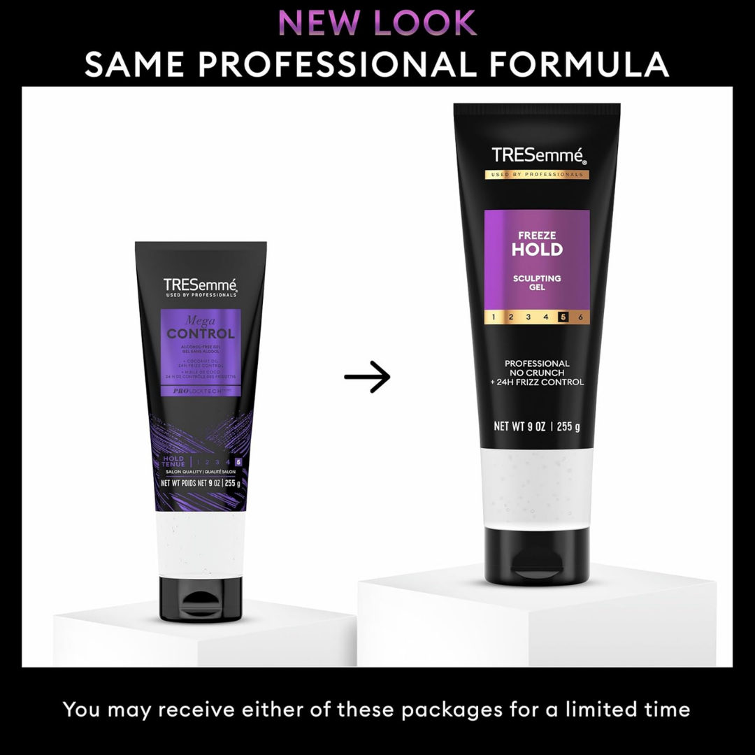 TRESemme Mega Control Hair Gel 24H Frizz Control With Coconut Oil #5 For All Hair Types 9 Oz (255g)