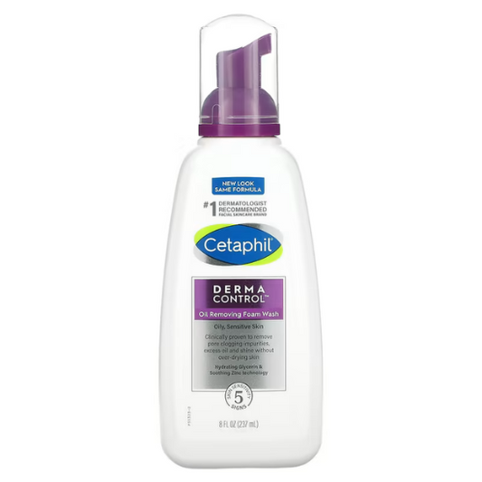 Cetaphil Derma Control Oil Removing Foam Wash Deep Cleansing, 8 fl.oz / 237ml PACKAGING MAY VARY