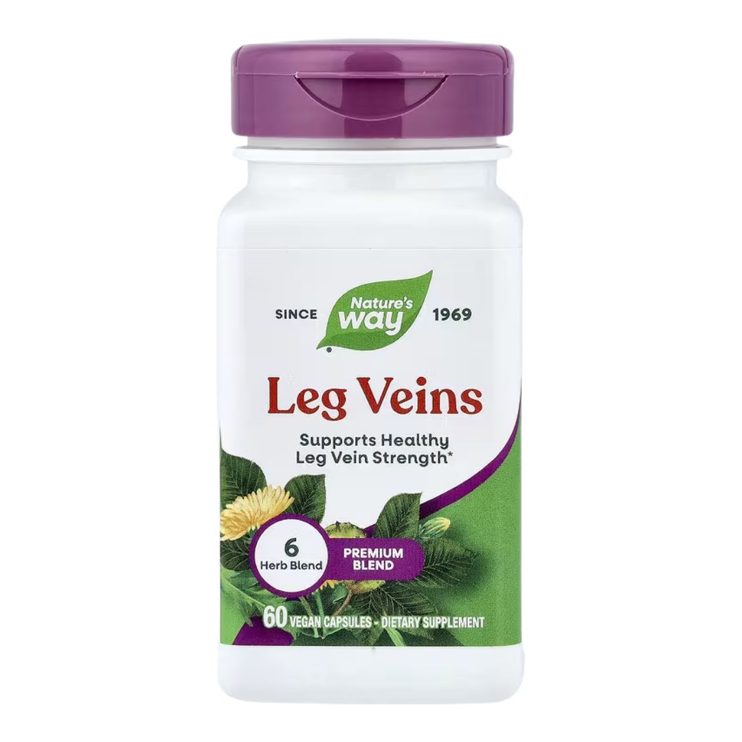Nature's Way Premium Blend Leg Veins 6-Herb Blend Supplement 60 Vegan Capsules
