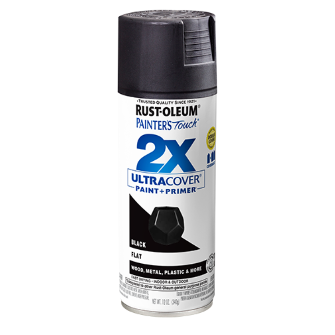 Rust-Oleum Painter's Touch 2X Ultra Cover, 12 Oz, Flat Black