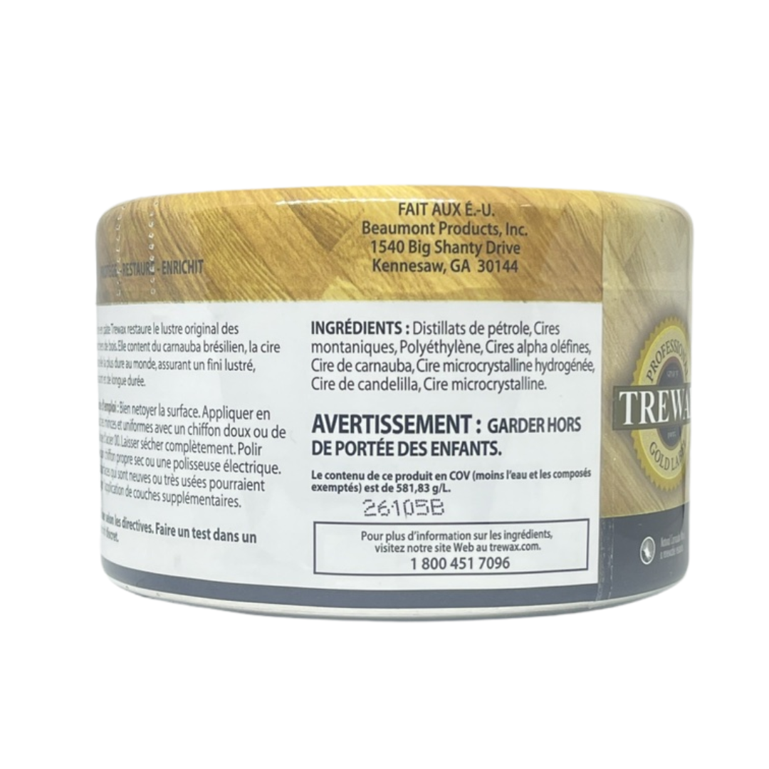 Trewax Clear Paste Wax With Natural Carnauba Wax 12.35 oz / 350g