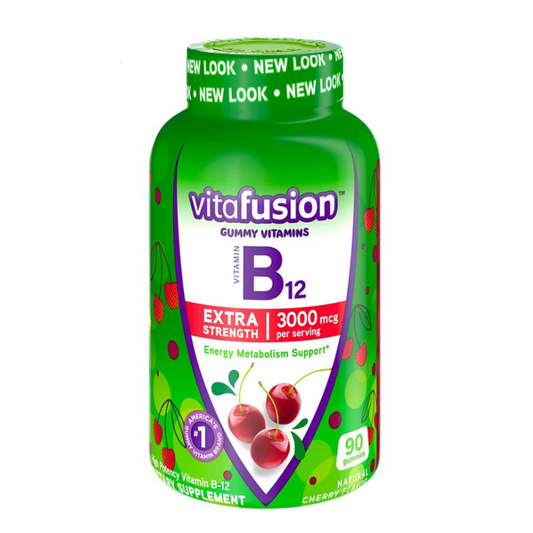 Vitafusion B-12 Extra Strength (3000 mcg) Natural Cherry Flavor (90 Gummies) Energy Metabolism Support