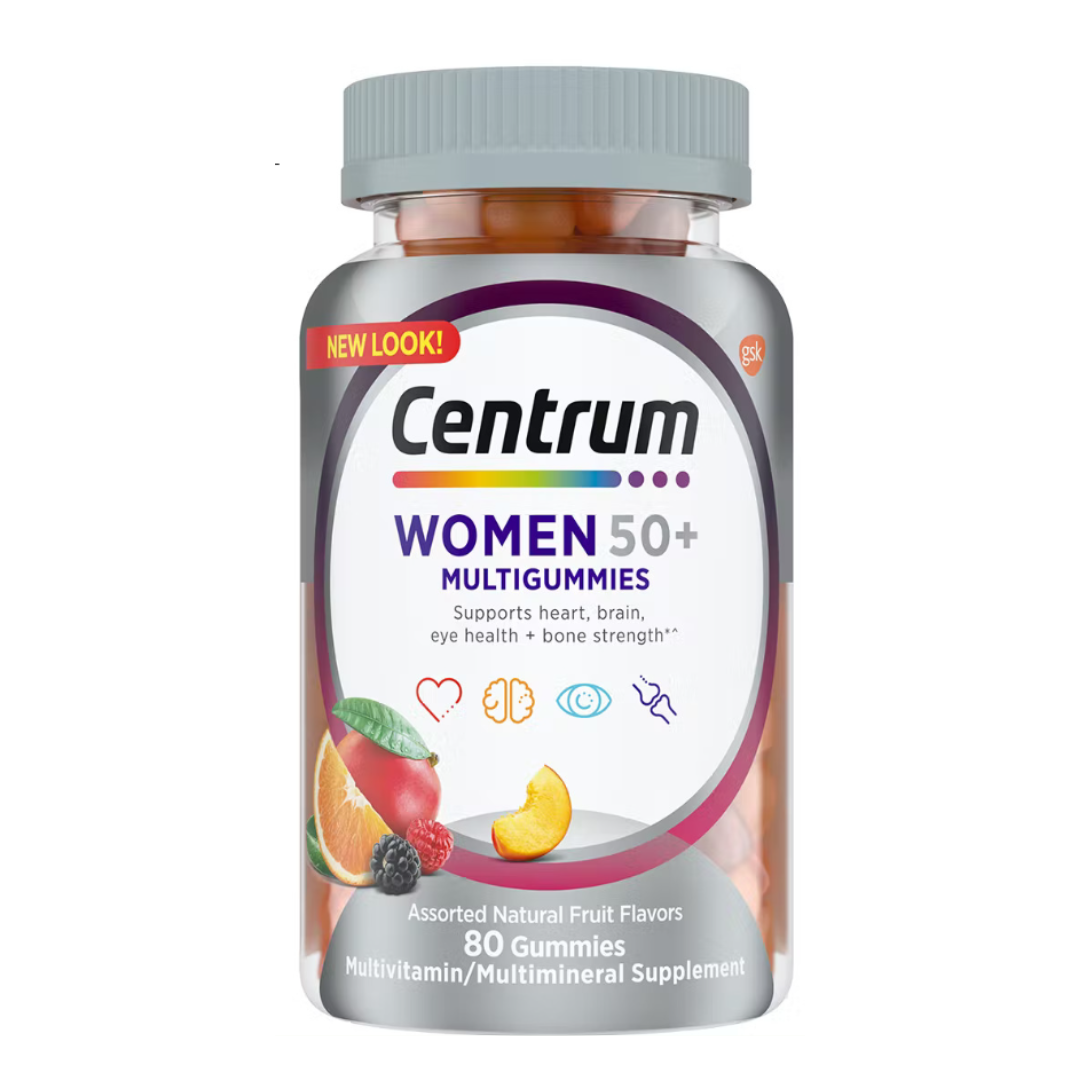 Centrum MultiGummies For Women 50+, Supports Heart, Brain, Eye & Bone ...