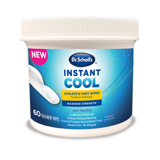 Dr. Scholl's Instant Cool Athlete's Foot Treatment Wipes Maximum Strength 60 Treatment Wipes